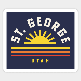 St. George Utah Retro Vintage Sunset Magnet